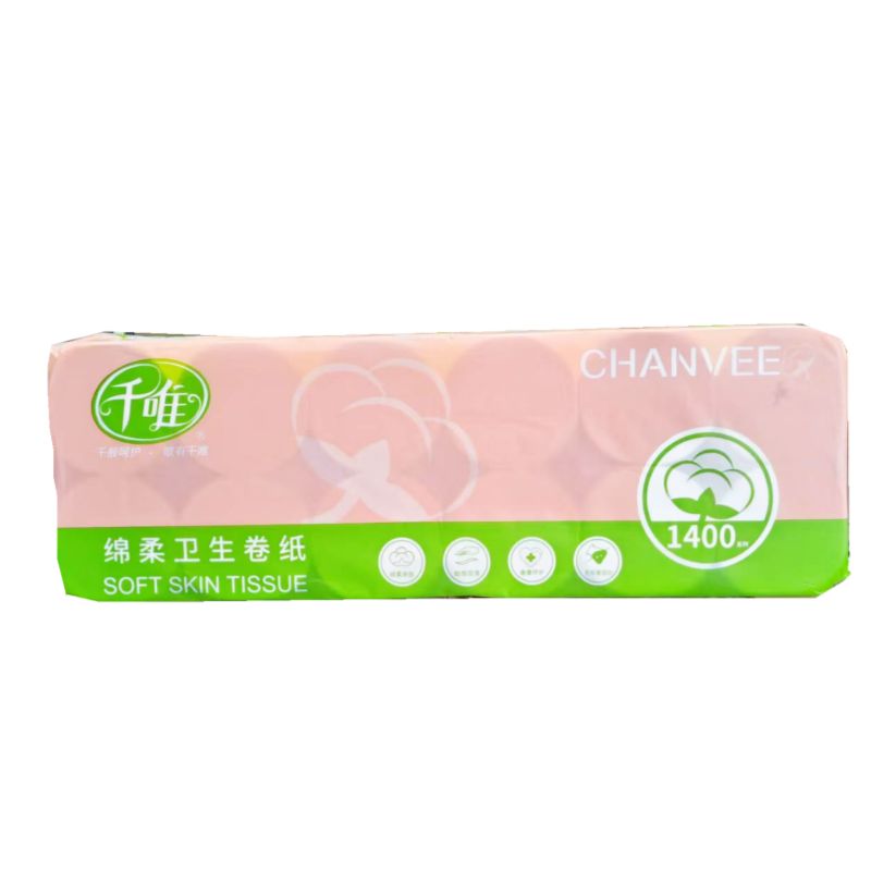 千唯实惠装小卷纸原生竹浆实心