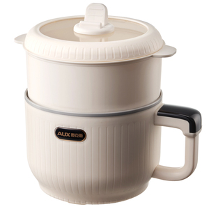 奥克斯电煮锅宿舍家用蒸煮一体多功能泡面定时小型电锅电饭煲新款