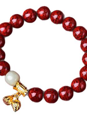 杭州灵隐天然朱砂手串本命年手链