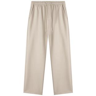 加绒加厚休闲裤男士磨毛松紧腰斜纹直筒宽松2026年新款男裤子冬季