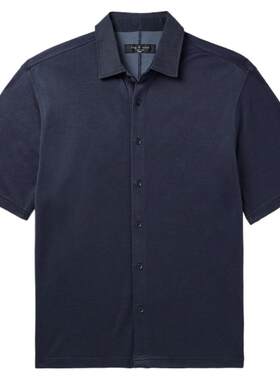 【折扣】Rag＆Bone 夏男松弛简约宽松平纹布短袖衬衫