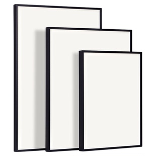 黑色长方形空白相框挂墙铝合金画框装裱定制空框4k8k裱画框金属框