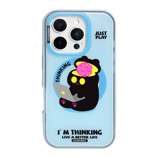 寄居蟹原创脑洞大开猫咪iphone17手机壳带磁吸支架16promax适用苹果15手机套14新款高级感超好看手绳防丢挂绳