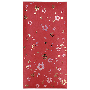 通用红包简约精致纹理西式烫金定制印字大号千元新年节日贺礼利是