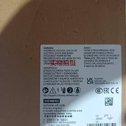 询价-3RW30181BB04软启动器17.6A