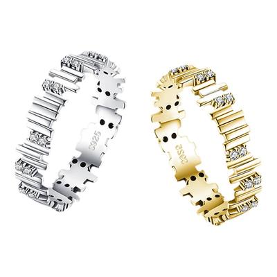 MODIAN小众设计感戒指女纯银925食指复古ins迷宫时尚个性几何指环