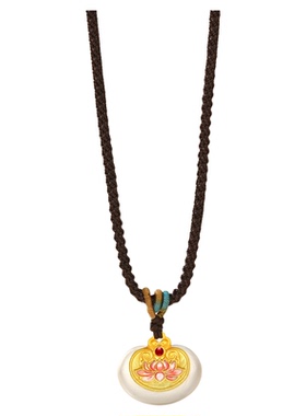 潮宏基银牡丹项链足银项链