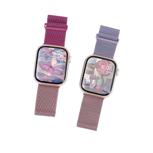 适用iwatch11表带S11苹果手表S8尼龙Applewatch9弹力S10编织S7新款S10碳纤纹SE3夏季7高级小众6代男女S5运动