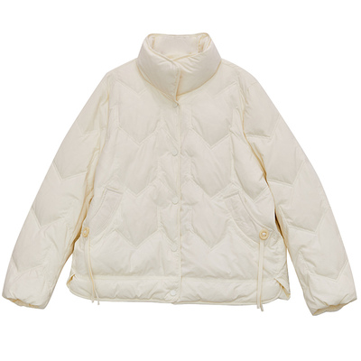 DM100大码百分百微胖mm女装冬季保暖舒适立领短款加厚羽绒服外套