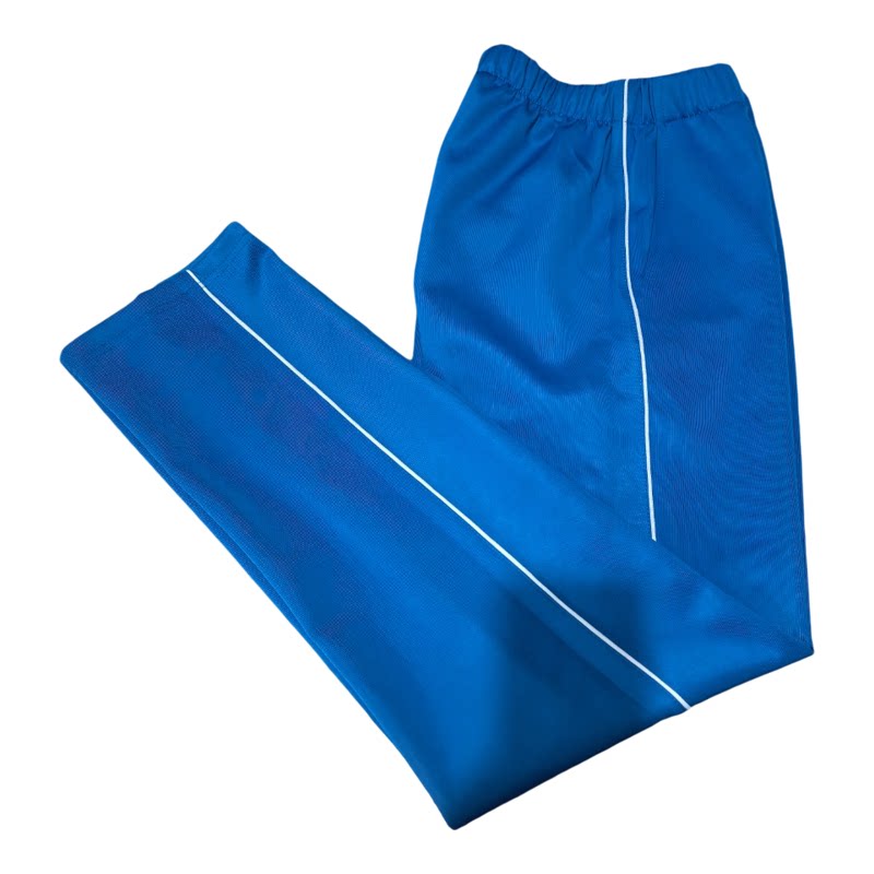 白色短袖蓝色裤子校服套装夏季