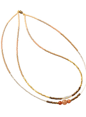 宫之词香槟色系复古感原创设计款小众精致高级感项链