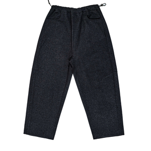 孕妇春秋毛呢阔腿裤大码显瘦休闲裤宽松显瘦加绒加厚奶奶裤弯刀裤