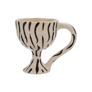 复古马克杯手捏陶瓷杯异形杯子高脚杯酒杯零食咖啡杯明星同款水杯