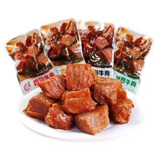 老厨卤牛肉熟食真空小包装香辣即食香卤零食早餐酱牛肉粒充饥代餐