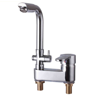 全铜面盆水龙头浴室卫生间带淋浴花洒台盆洗脸盆冷热双孔三孔龙头