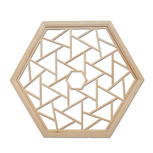 东阳木雕仿古窗中式镂空实木八角花窗格客厅玄关吊顶挂件灯罩装饰