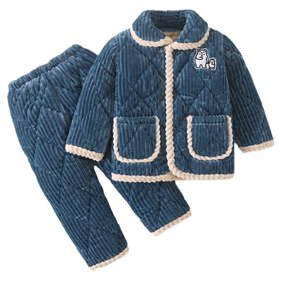 加厚款三层夹棉秋季珊瑚绒家居服