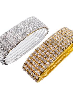 金银色爪钻弹力手链新娘结婚饰品