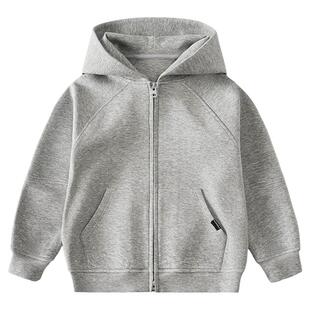 男童外套春秋款2026春装新款儿童针织连帽卫衣韩版休闲舒适上衣