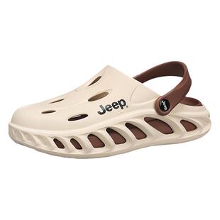 JEEP吉普洞洞鞋男款夏季外穿拖鞋2026新款开车凉鞋男夏沙滩溯溪鞋