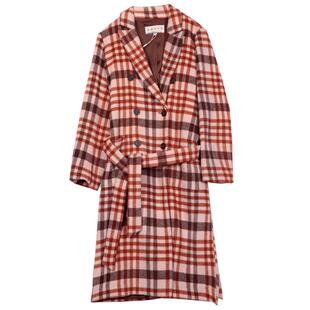 ZOLLE因为双面尼羊毛法浪漫格纹文艺大衣外套25秋冬新品