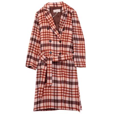 ZOLLE羊毛法式格纹加厚大衣外套