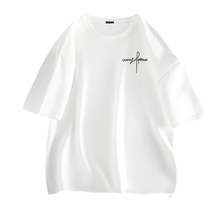 真维斯旗下纯棉短袖T恤男夏季青少年潮流白色打底衫宽松半袖体恤