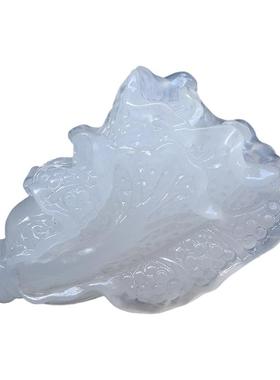 白菜手把件百财把玩件桂林鸡血玉石贵妃料冰绿款57*34*24mm 42g