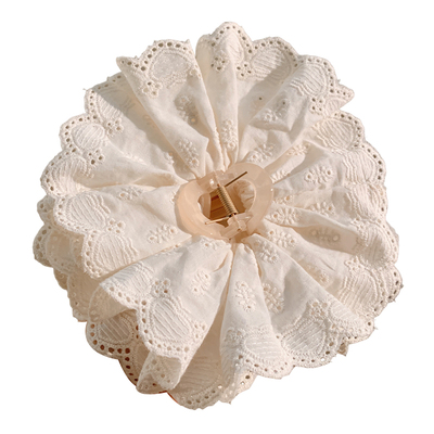 高级感米色大肠发圈抓夹