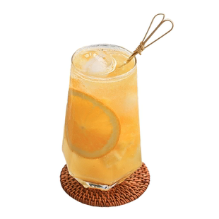 ins网红餐厅玻璃杯六棱角杯冷饮杯气泡水杯果汁杯柠檬水杯大容量