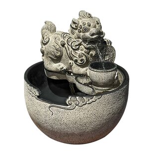 招财流水生财摆件循环水貔貅吐水办公室茶室布置水系景观室内鱼池