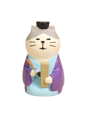 紫色古装猫咪教师节摆件