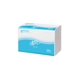 清风擦手纸10包酒店宾馆大尺寸纸巾商用饭店餐馆餐巾纸平板卫生纸