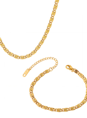 新款项链小众时尚百搭高级感轻奢万字链条精致锁骨链钛钢不掉色