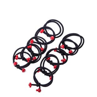 儿童发饰女童皮筋不伤发弹性好红色珠球发圈宝宝头饰发绳扎发头绳