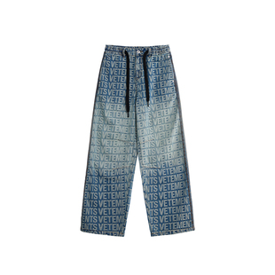 VETEMENTS新款牛仔裤男女同款时尚潮流秋冬满印牛仔长裤36166002