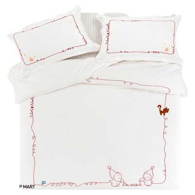 tbh野兽派全棉缎纹满绣床品