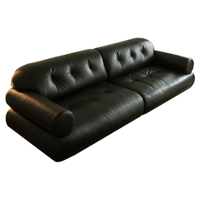 粤府意式极简复古风轻奢直排沙发