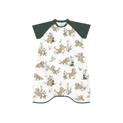 721星球婴儿睡袋夏季短袖两粒扣睡袋儿童竹棉短袖宝宝连体衣宽松