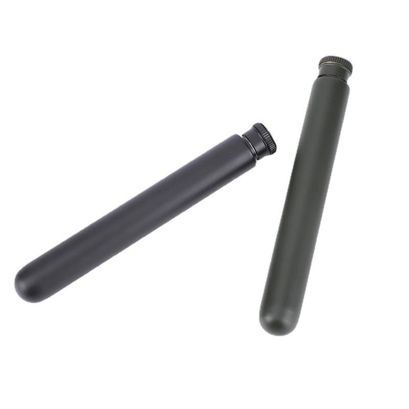 户外便携野营喷漆酒壶加厚金属酒管酒瓶便携不锈钢管小白雪茄