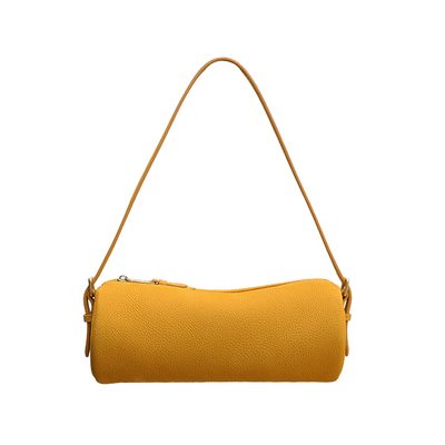 猴子家 3月6号新品 “春日圆舞曲”头层雾面荔枝纹牛皮圆筒包两用