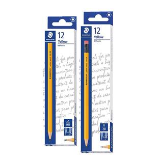 进口德国施德楼铅笔133HB黄杆铅笔134小学生2B HB考试2比练字儿童