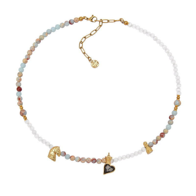 THEOGONY众神记战歌串珠项链小号 寿山石与猫眼