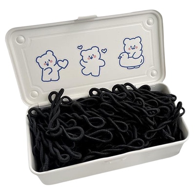 老式黑色头绳小橡皮筋发圈女扎头发绳头饰胶圈皮套传统简单绑简约