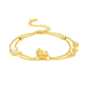 中国黄金央创马年黄金手链女生足金金饰金手链女款新年礼物送女友