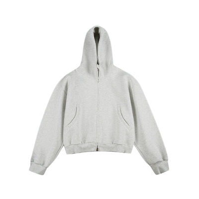 男道重磅500G短款开衫卫衣男士春季cleanfit百搭宽松连帽套头外套