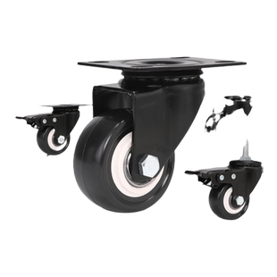 组合四只装1.5寸2寸椅子万向脚轮载重带刹车茶几小滑轮定向柜子轮