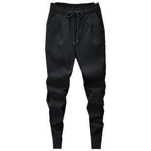 精神小伙裤子男夏季休闲小脚男裤潮流九分裤男修身哈伦裤网红同款