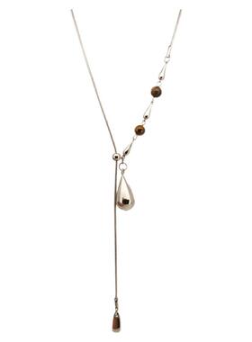 时尚简约水滴吊坠项链女秋冬小众设计感复古卫衣毛衣链配饰锁骨链