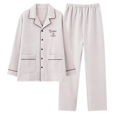 南极人睡衣男士空气棉加厚套装